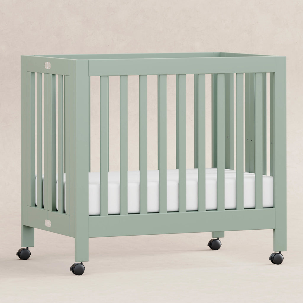 M6698LS,Babyletto,Origami Mini Crib in Light Sage