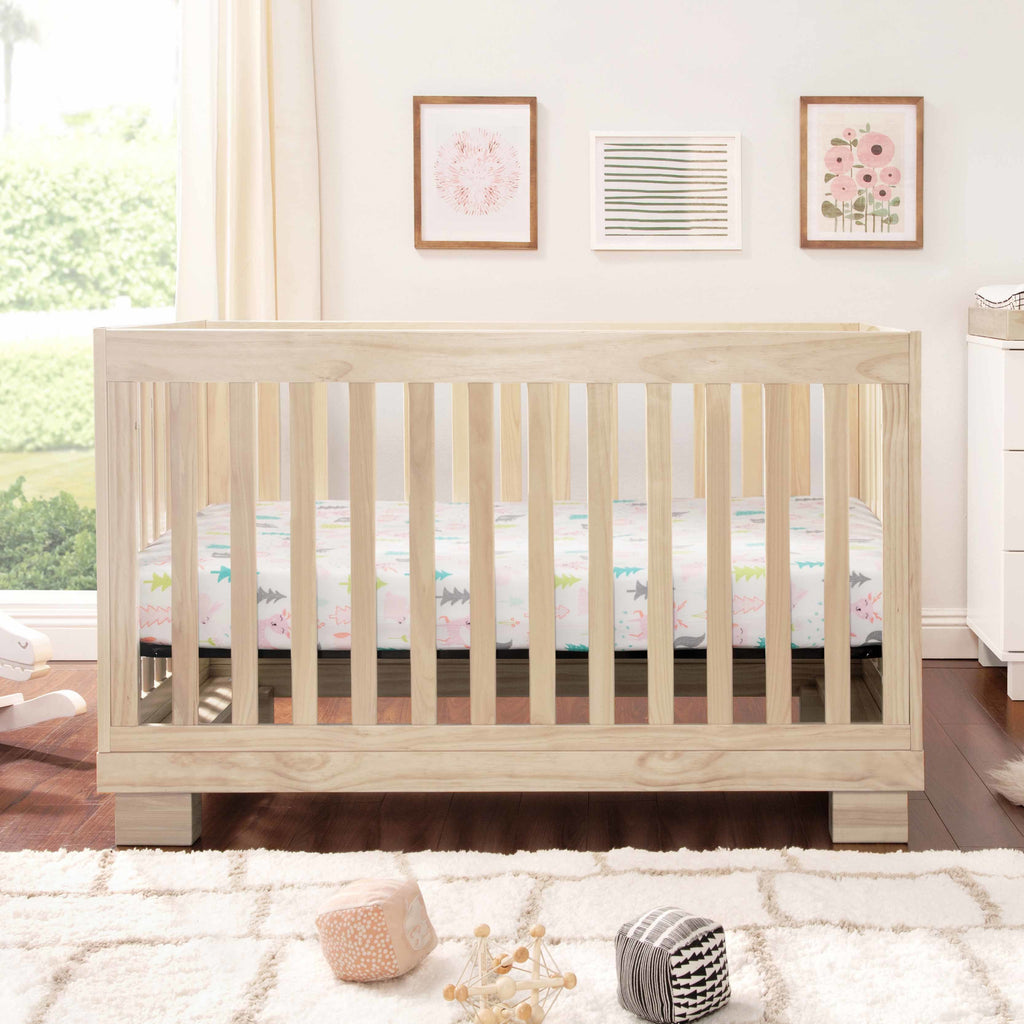 M6701NX,Babyletto,Modo 3-in-1 Convertible Crib w/Toddler Bed Conversion Kit in Washed Natural