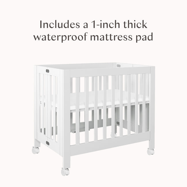 M6698W,Babyletto,Origami Mini Crib in White Finish