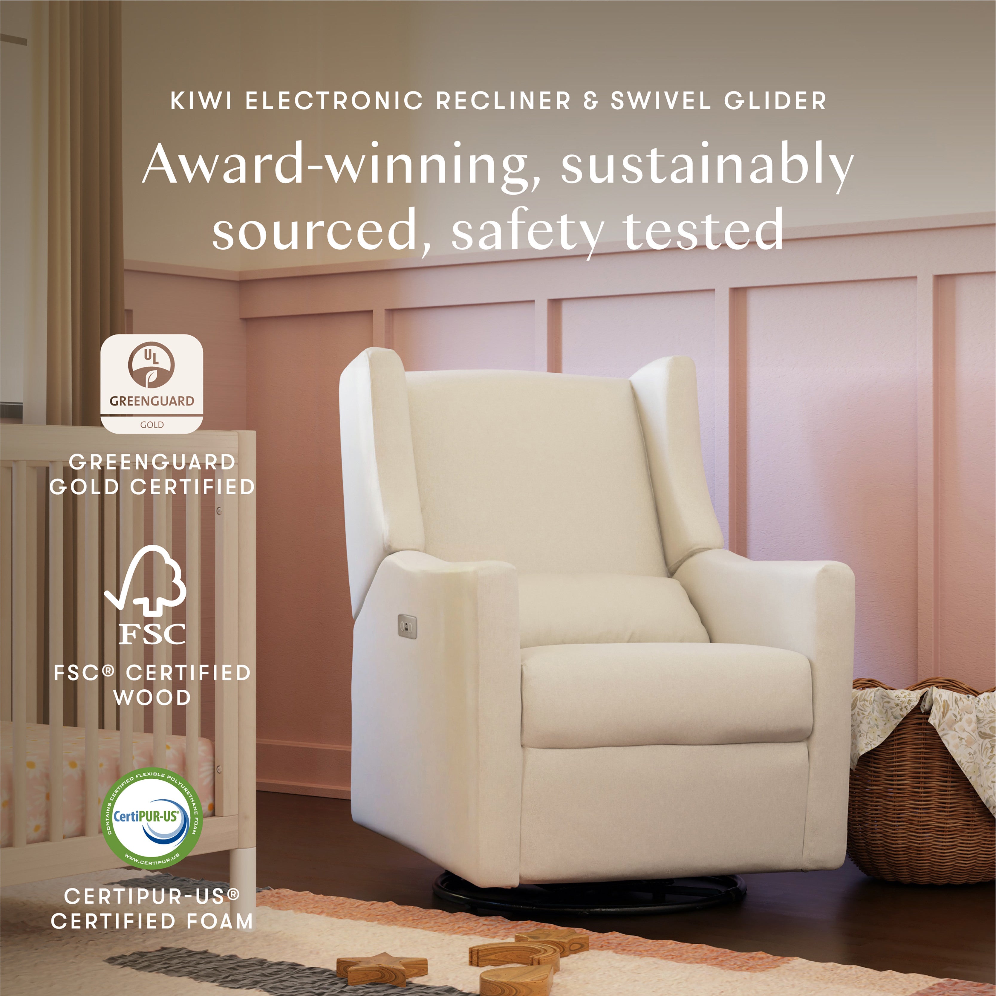 Kiwi Electronic Recliner & Swivel Glider Nursery Chair | Babyletto