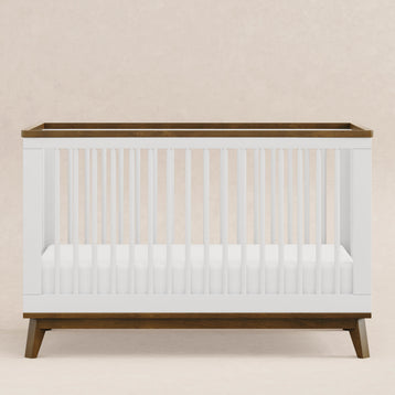 M5801WNL,Babyletto,Scoot 3-in-1 Convertible Crib w/ToddlerBed Conversion Kit in White/NaturalWalnut