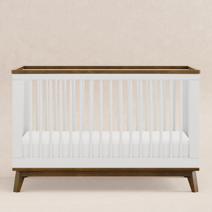 M5801WNL,Babyletto,Scoot 3-in-1 Convertible Crib w/ToddlerBed Conversion Kit in White/NaturalWalnut