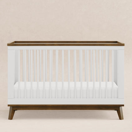 M5801WNL,Babyletto,Scoot 3-in-1 Convertible Crib w/ToddlerBed Conversion Kit in White/NaturalWalnut