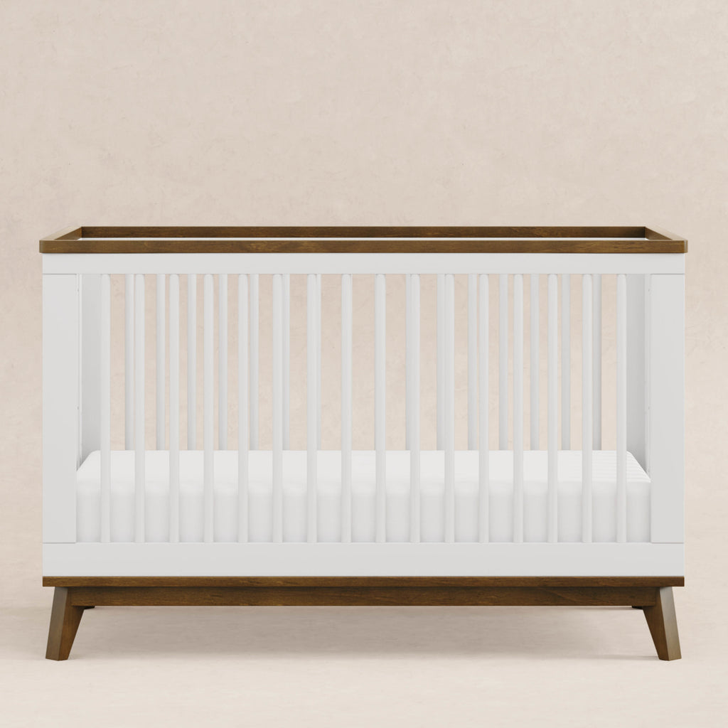 M5801WNL,Babyletto,Scoot 3-in-1 Convertible Crib w/ToddlerBed Conversion Kit in White/NaturalWalnut