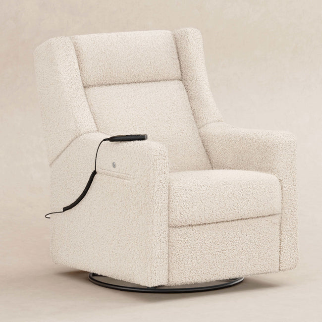 M11283AT,Babyletto,Kiwi Deluxe Power Glider Recliner w/Heat&Massage in Almond Teddy Loop
