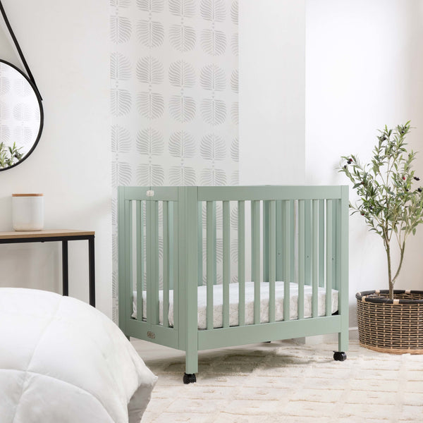 M6698LS,Babyletto,Origami Mini Crib in Light Sage