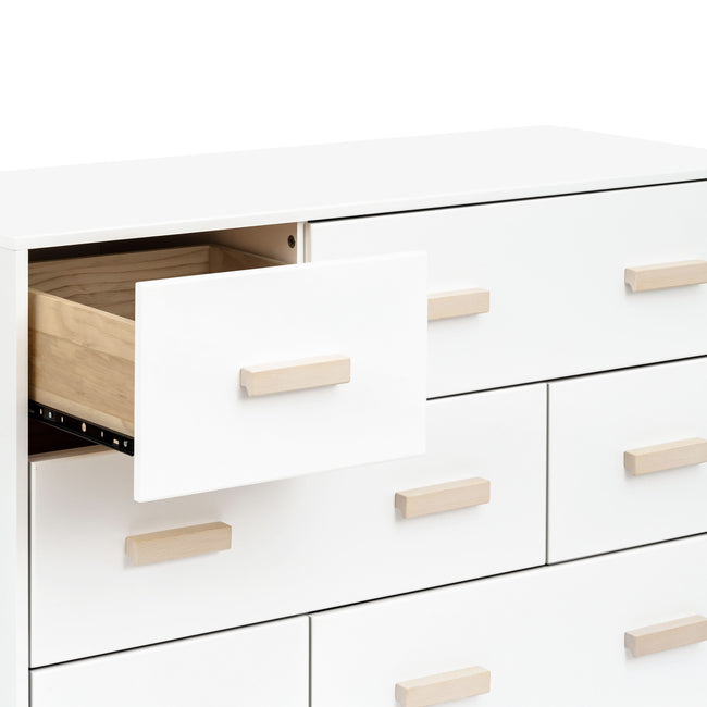 M5826WNX,Babyletto,Scoot 6-Drawer Dresser in White/Washed Natural