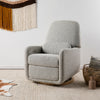 M23688BWB,Ubabub,Arc Glider Recliner w/ Electronic Control and USB in Black White Boucle w/ Light Wood Base