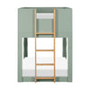 M31171LSHY,Babyletto Kids,Lido Wave Low Loft Twin Bed in Light Sage and Honey