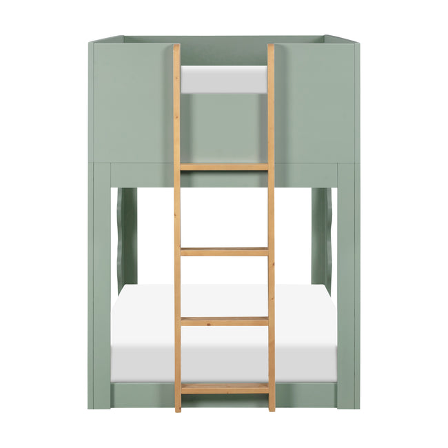 M31171LSHY,Babyletto Kids,Lido Wave Low Loft Twin Bed in Light Sage and Honey