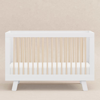 M4201WNX,Babyletto,Hudson 3-in-1 Convertible Crib w/ToddlerBedConversion Kit in White/Washed Natural