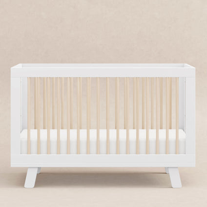 M4201WNX,Babyletto,Hudson 3-in-1 Convertible Crib w/ToddlerBedConversion Kit in White/Washed Natural