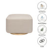 M26385PBEWLB,Babyletto,Kiwi Gliding Ottoman in Performance Beach Eco-Weave w/ Light Wood Base