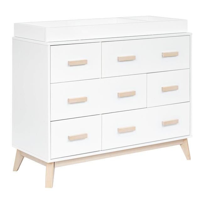 M5826WNX,Babyletto,Scoot 6-Drawer Dresser in White/Washed Natural