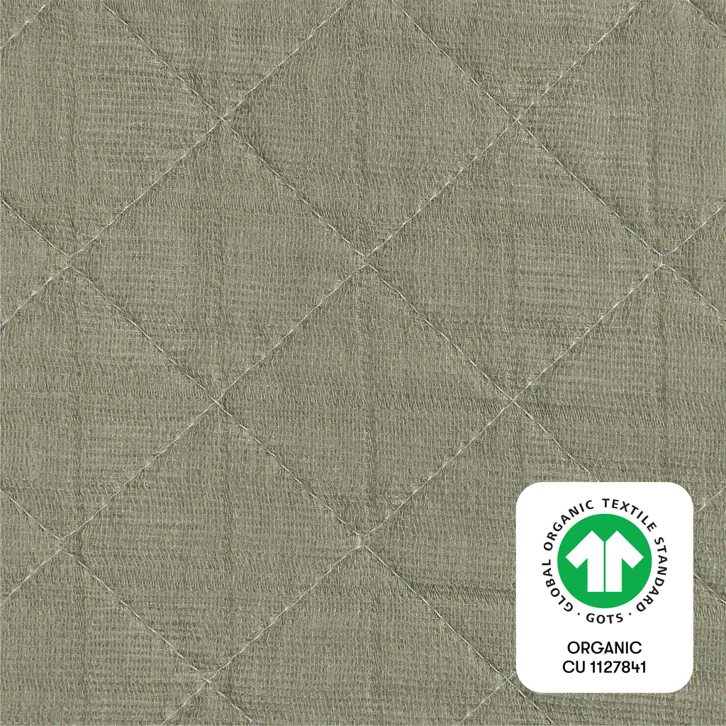 T29737MCA,Matcha Quilted Muslin Changing Pad Cover in GOTS Certified Organic Cotton