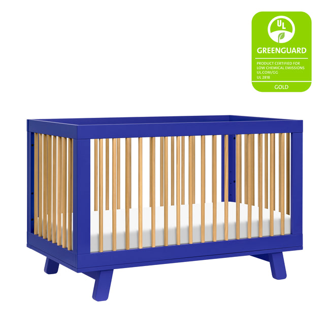 M4201CBTHY,Babyletto,Hudson 3-in-1 Convertible Crib w/Toddler Bed Conversion Kit in Cobalt/Honey