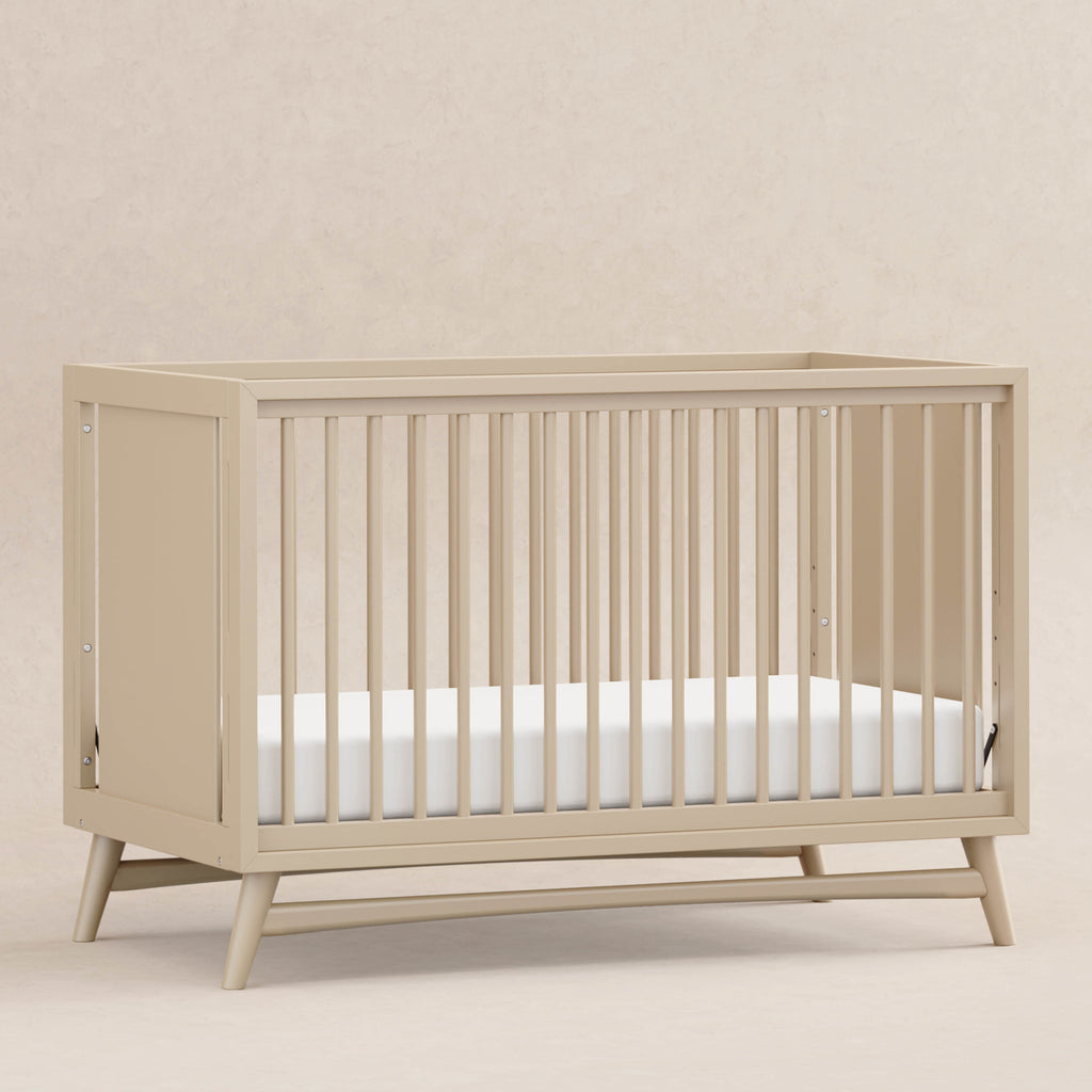 M15401TPE,Babyletto,Peggy Mid-Century 3-in-1 Convertible Crib w/Toddler Bed Conversion Kit in Taupe