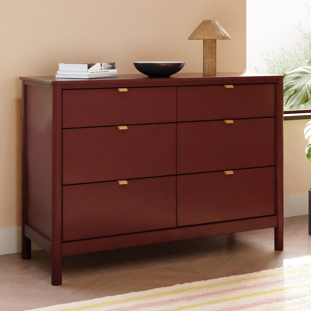 M25616CR,Bondi 6-Drawer Assembled Dresser in Crimson