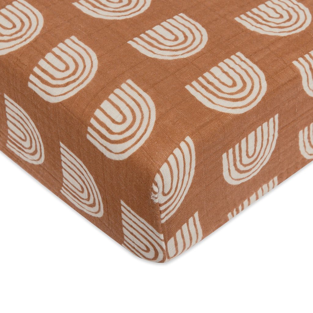 Crib Sheet in GOTS Certified Organic Muslin Cotton