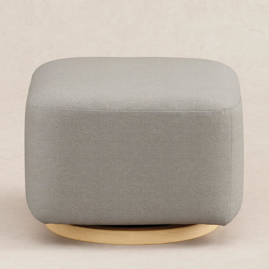 M26385PGEWLB,Babyletto,Kiwi Gliding Ottoman in Performance Grey Eco-Weave w/ Light Wood Base