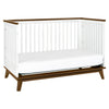 M5801WNL,Babyletto,Scoot 3-in-1 Convertible Crib w/ToddlerBed Conversion Kit in White/NaturalWalnut
