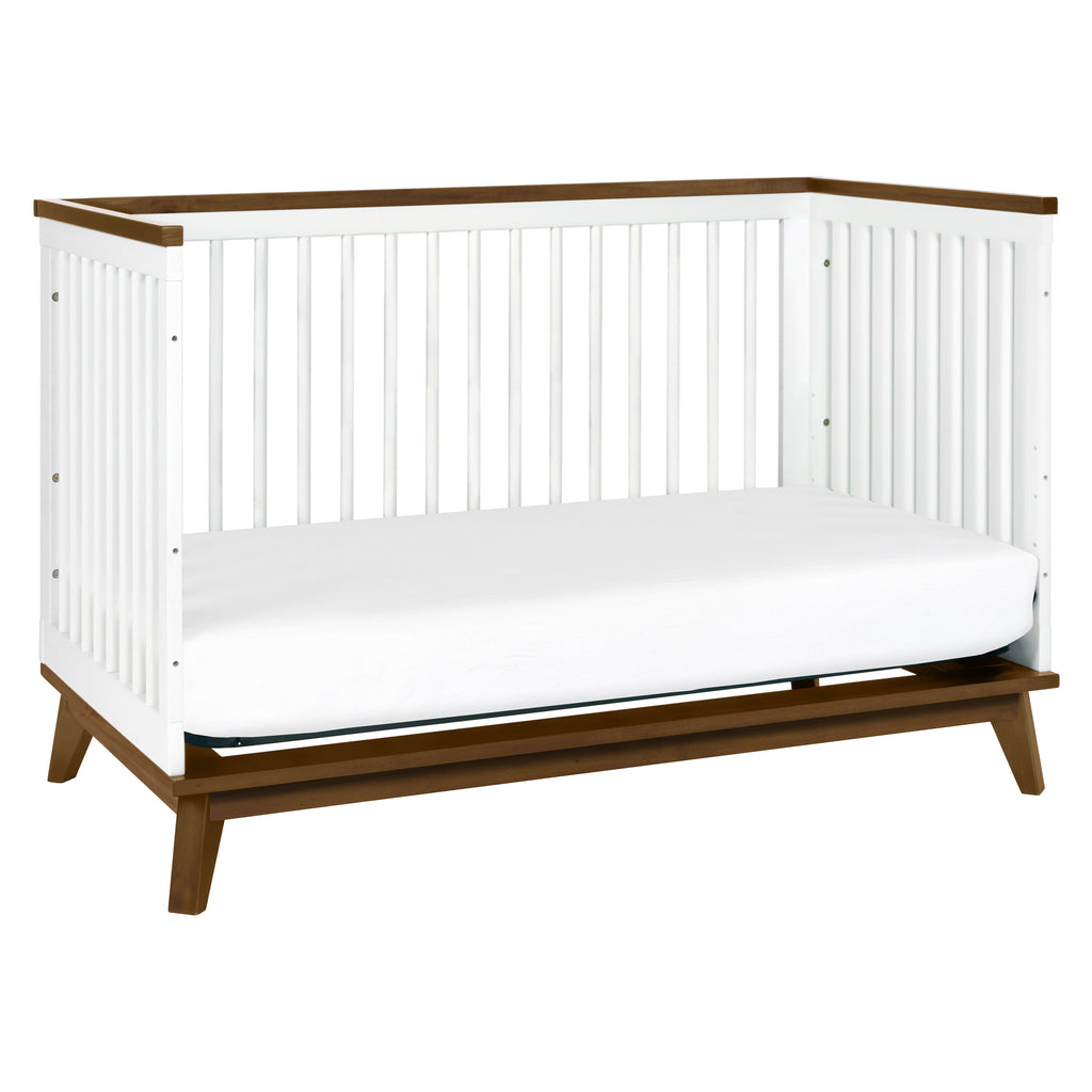 M5801WNL,Babyletto,Scoot 3-in-1 Convertible Crib w/ToddlerBed Conversion Kit in White/NaturalWalnut