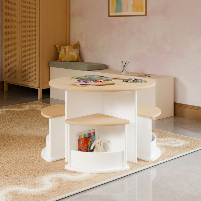 M31720WNX,Babyletto Kids,Nessa Nesting Play Table in White and Washed Natural