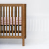 T30433,Babyletto,Maroon Stripe Muslin All-Stages Midi Crib Sheet in GOTS Certified Organic Cotton