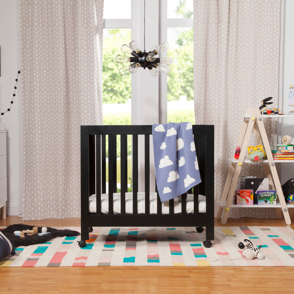 M6698B,Babyletto,Origami Mini Crib in Black Finish