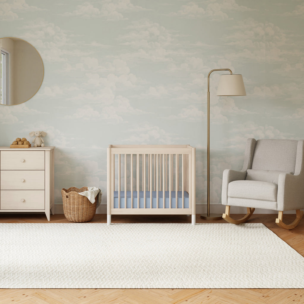 M12998NXW,Babyletto,Gelato 4-in-1 Convertible Mini Crib and Twin bed in Washed Natural Finish w/White Feet