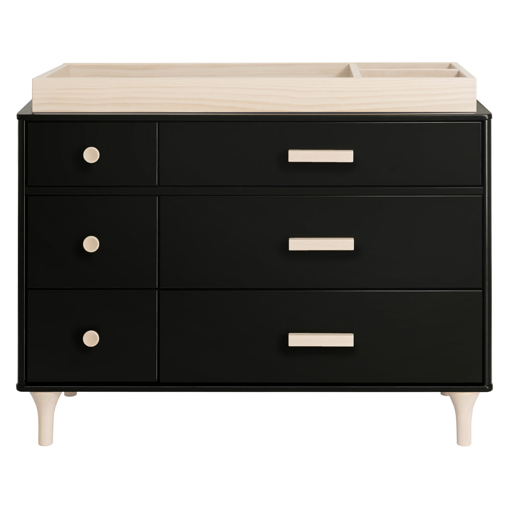 M9016BNX,Babyletto,Lolly 6-Drawer Double Dresser  Assembled in Black/Washed natural