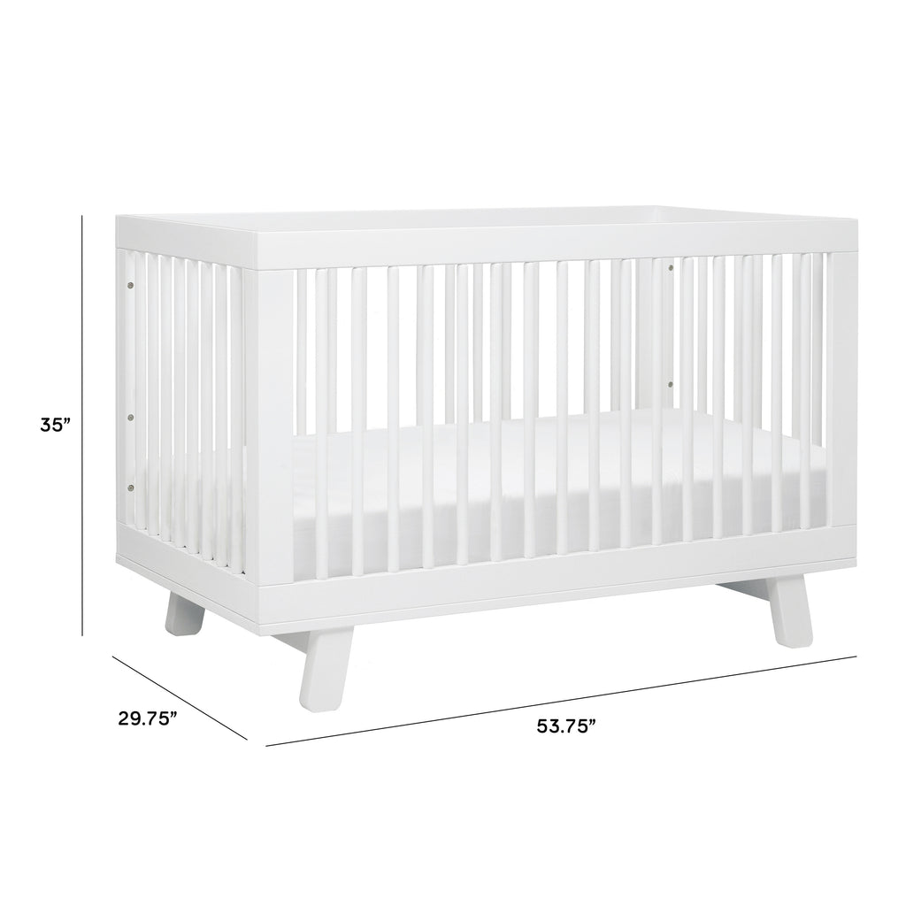 M4201W,Babyletto,Hudson 3-in-1 Convertible Crib w/Toddler Bed Conversion Kit in White Finish