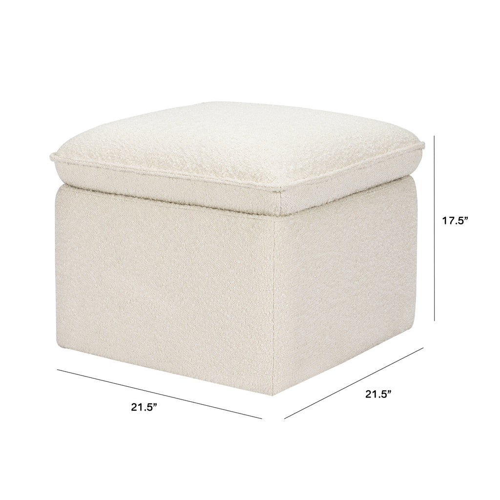 M20985WB,Cali Storage Ottoman in Ivory Boucle