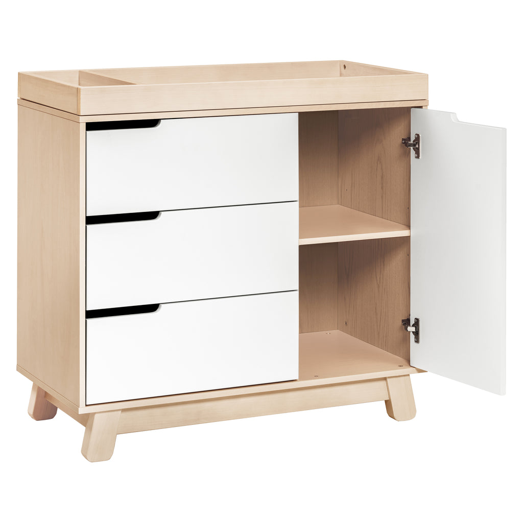 M4223NXW,Babyletto,Hudson 3-Drawer Changer Dresser w/Removable Changing Tray in WashedNatural/White