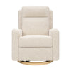 M23082ATLB,Babyletto,Sigi Pro Power Glider Recliner w/ Power Lumbar in Almond Teddy Loop w/Light Wood Base