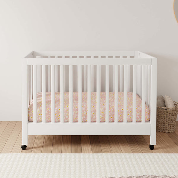 M6601W,Babyletto,Maki Full-Size Folding Crib w/Toddler Bed Conversion Kit in White Finish