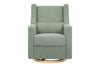 M11288STLB,Babyletto,Kiwi Glider Recliner w/ Electronic Control and USB in Sage Teddy Loop w/ Light Wood Base