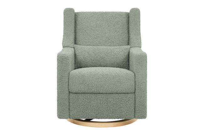 M11288STLB,Babyletto,Kiwi Glider Recliner w/ Electronic Control and USB in Sage Teddy Loop w/ Light Wood Base