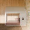 M32830FCS,Babyletto Kids,Uchi Montessori-Inspired House Twin Bed Canopy in Fog Chatham Stripe Eco-Weave