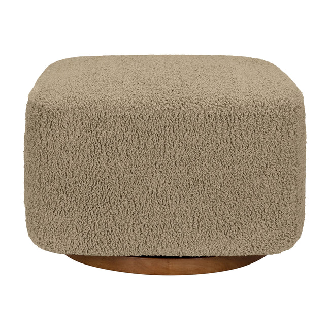 M26385LTDB,Babyletto,Kiwi Gliding Ottoman in Latte Teddy Loop w/ Dark Wood Base