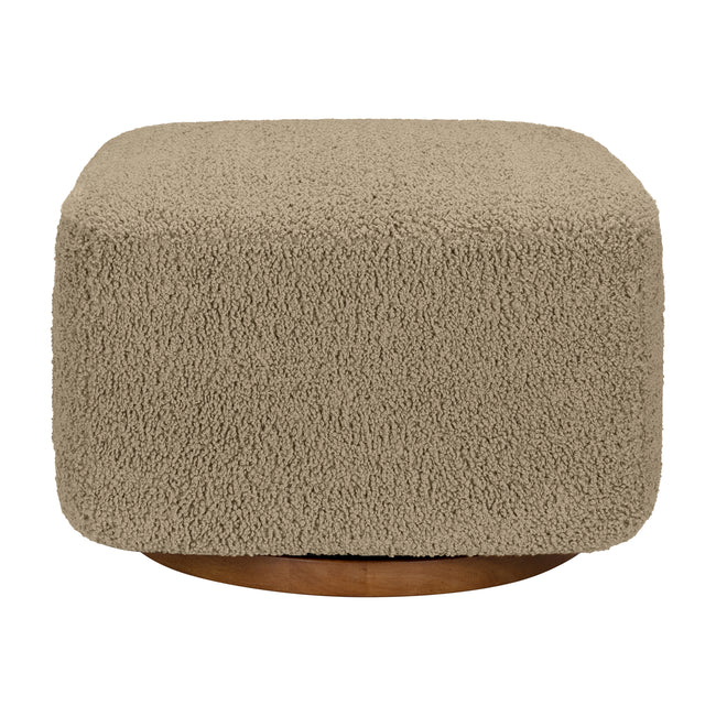M26385LTDB,Kiwi Gliding Ottoman in Latte Teddy Loop w/ Dark Wood Base