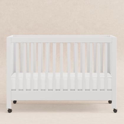M6601W,Babyletto,Maki Full-Size Folding Crib w/Toddler Bed Conversion Kit in White Finish