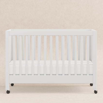 M6601W,Babyletto,Maki Full-Size Folding Crib w/Toddler Bed Conversion Kit in White Finish