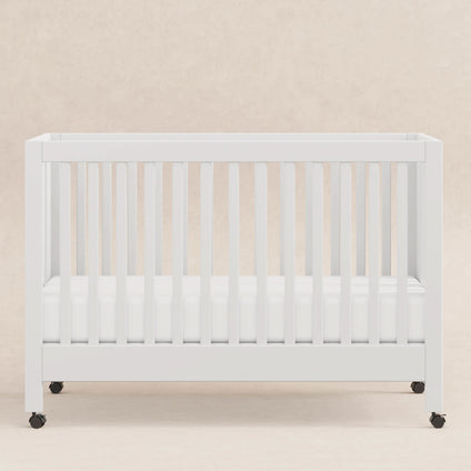 M6601W,Babyletto,Maki Full-Size Folding Crib w/Toddler Bed Conversion Kit in White Finish