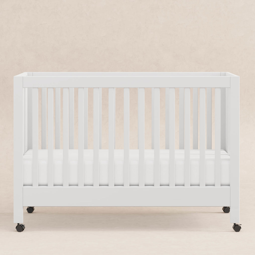 M6601W,Babyletto,Maki Full-Size Folding Crib w/Toddler Bed Conversion Kit in White Finish