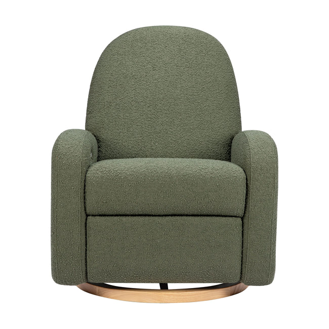 M23188OBLB,Babyletto,Nami Glider Recliner w/ Electronic Control and USB in Olive Boucle w/Light Wood Base