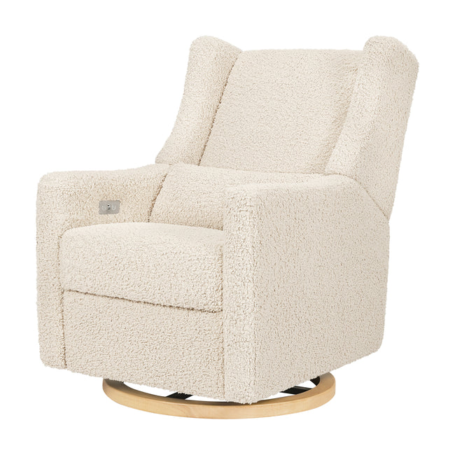 M11288ATLB,Babyletto,Kiwi Glider Recliner w/ Electronic Control and USB in Almond Teddy Loop w/ Light Wood Base