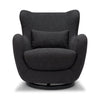 M24187BKBBB,Nursery Works,Solstice Swivel Glider in Black Boucle w/Black Wood Base