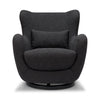 M24187BKBBB,Nursery Works,Solstice Swivel Glider in Black Boucle w/Black Wood Base