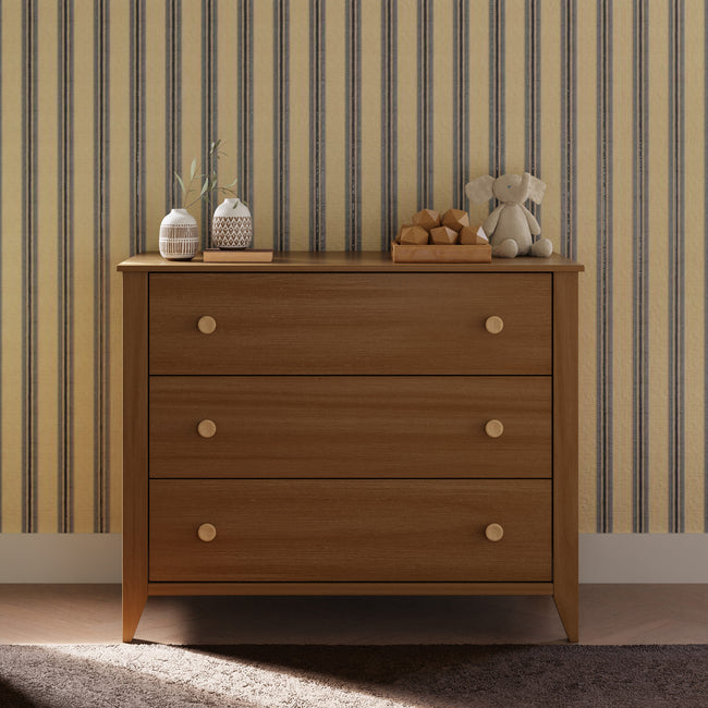 M10323CTN,Babyletto,Sprout 3-Drawer Changer Dresser in Chestnut and Natural Finish